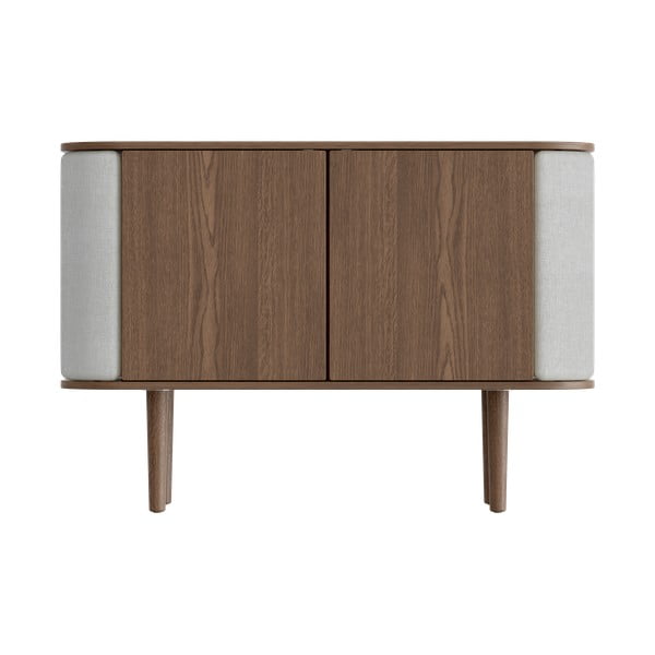 Siva/smeđa niska komoda u dekoru hrasta 109x75 cm Treasures – UMAGE-image-3