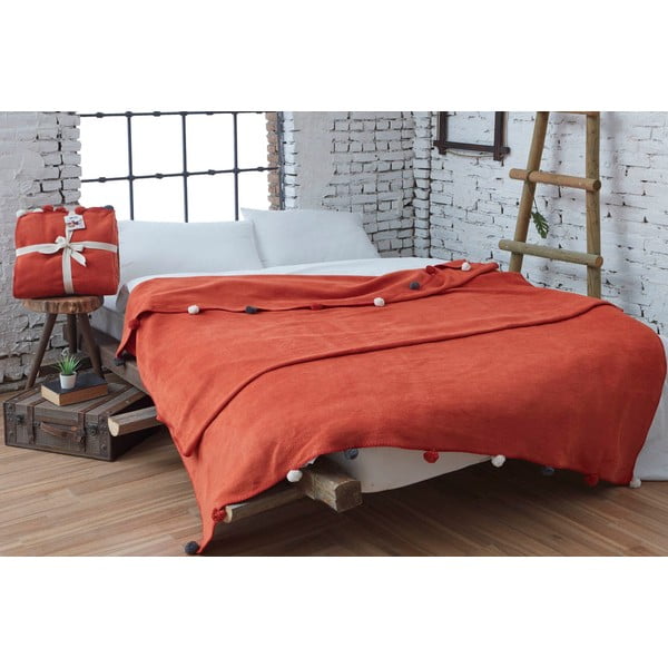 Ciglasti prekrivač od flisa 150x200 cm Pom Pom – Mijolnir-image-1