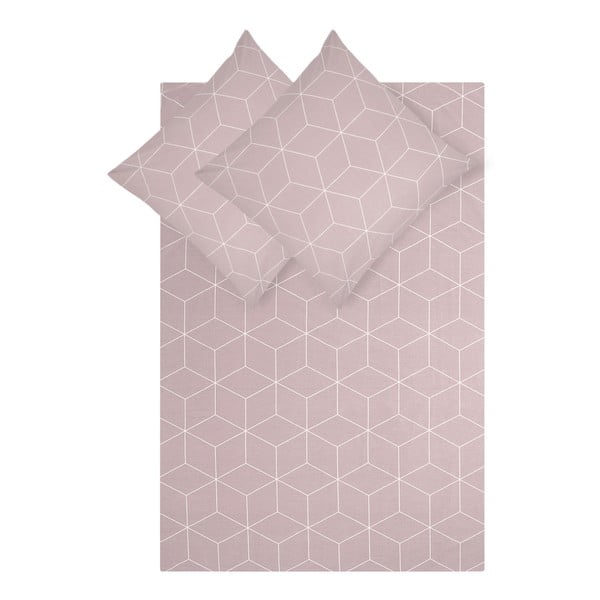Ružičasta posteljina za bračni krevet od pamuka by46, 200 x 200 cm