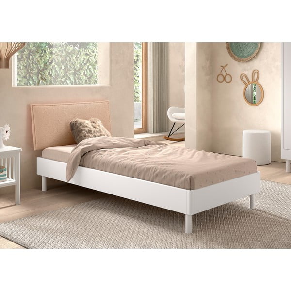 Bijeli krevet od masivne bukve s podnicom 90x200 cm Forrest – Vipack-image-1