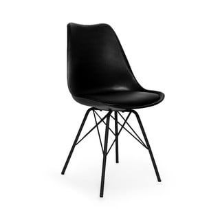 Set od 2 crne stolice s crnim metalnim nogama Bonami EssentialsEco