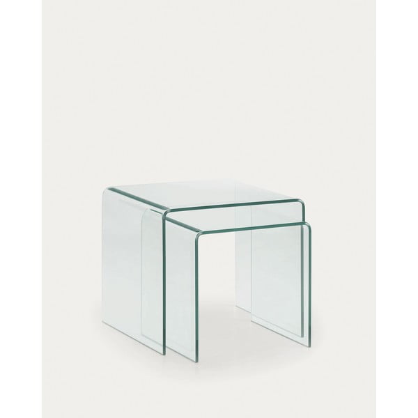 Stakleni stolići za kavu u setu 2 kom 50x50 cm Burano – Kave Home-image-3