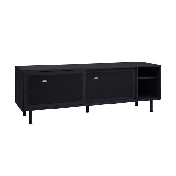 Crna metalna TV komoda 160x55x45 cm Veep – Unique Furniture-image-4