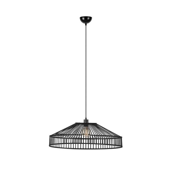 Crna viseća svjetiljka s bambusovim sjenilom ø 70 cm Tapa – Markslöjd