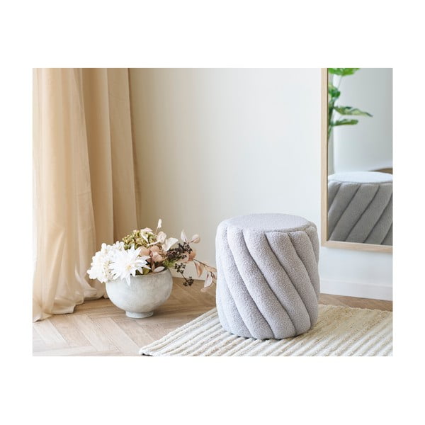 Sivi tabure od bouclé tkanine Sana – House Nordic-image-1