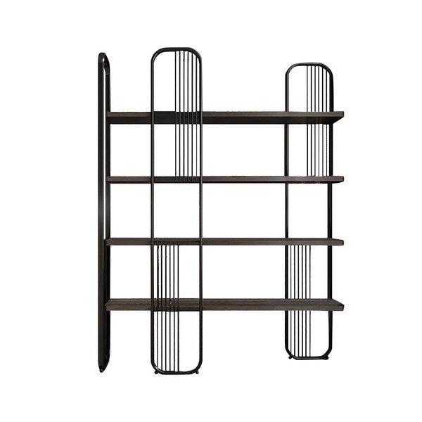 Crni regal u dekoru oraha 125x180 cm Sierra – Kalune Design