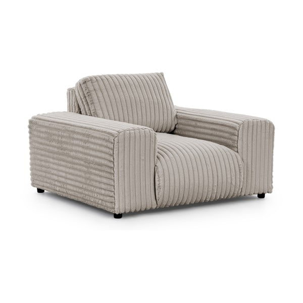 Svijetlo siva fotelja od samta Justin – Ropez