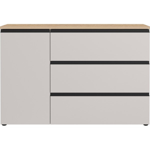 Sivo-bež/u svijetloj prirodnoj boji komoda 135x91x41 cm Cormano – Germania-image-4