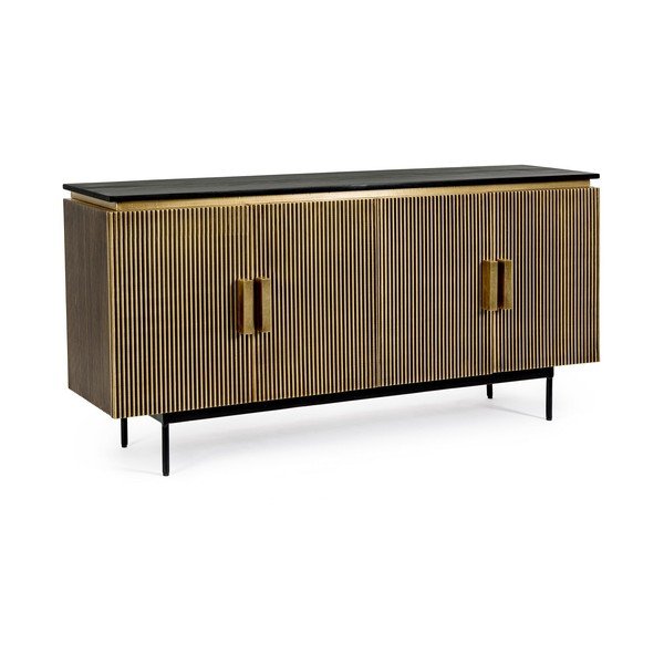 Crna/u prirodnoj boji komoda 160x80x40 cm Virat – Bizzotto