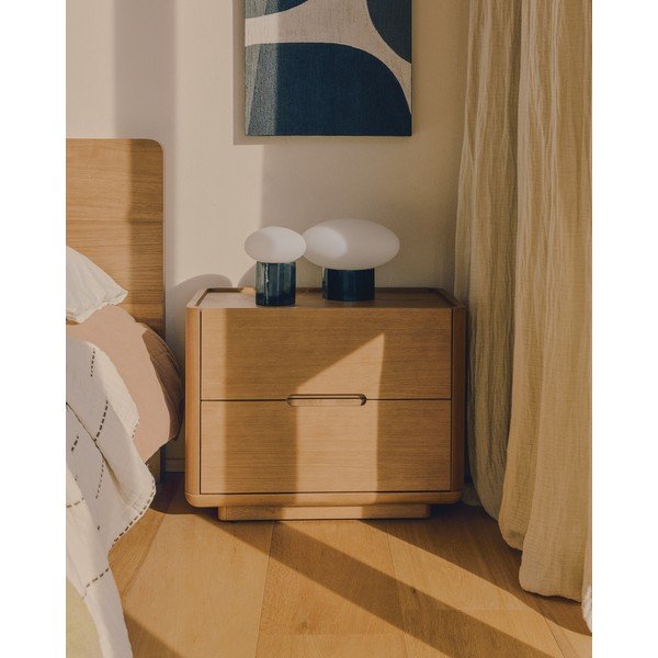 Bijela/crna metalna stolna lampa sa staklenim sjenilom (visina 20 cm) Idela – Kave Home-image-4