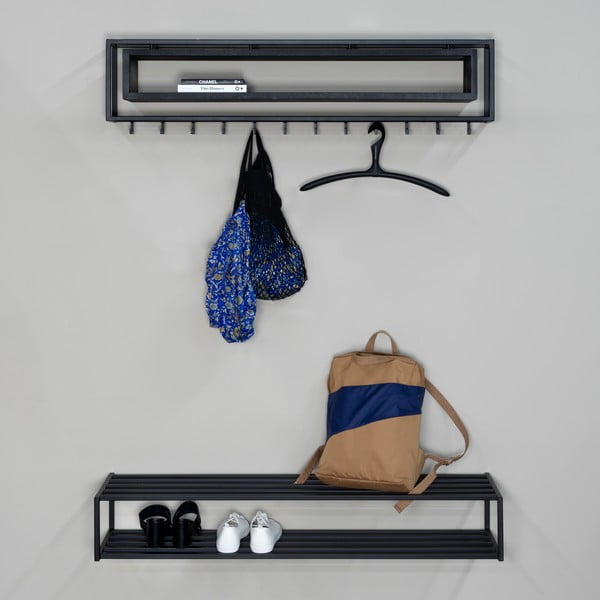 Crni metalni viseći ormarić za cipele 118x20,5x30,5 cm School – Spinder Design-image-1