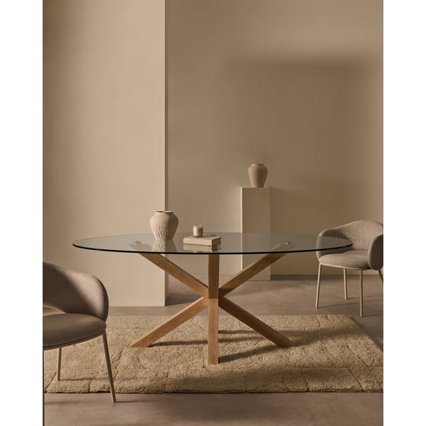 Blagovaonski stol sa staklenom pločom stola 100x200 cm Argo – Kave Home-image-1