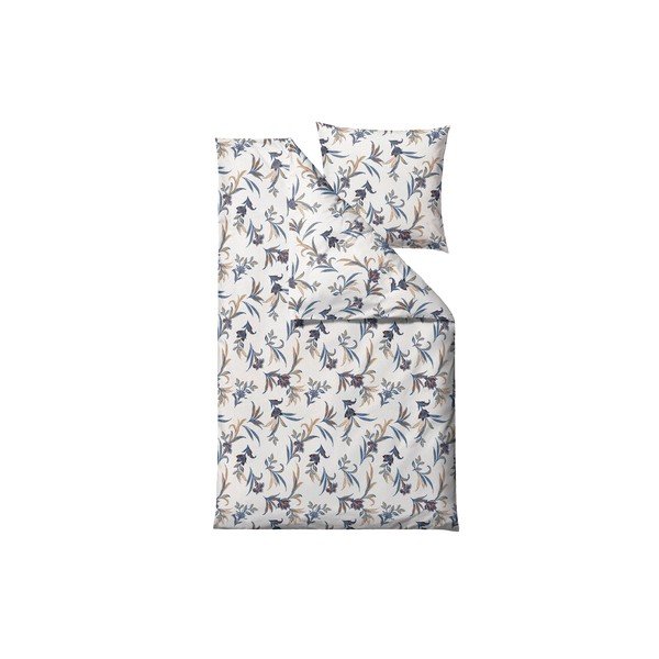 Plava/bež posteljina za krevet za jednu osobu/za produženi krevet od pamučnog satena 140x220 cm Soft Tropic – Södahl-image-2