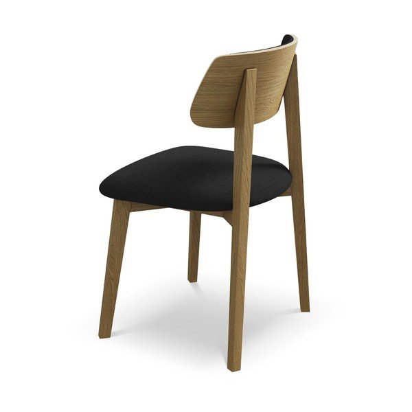 Crna blagovaonska stolica od masivnog drveta Niu – Makamii-image-3