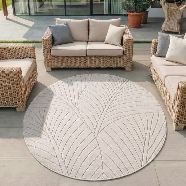 Krem okrugao unutarnji i vanjski tepih ø 120 cm Nova 1203 – Ayyildiz Carpets-image-1