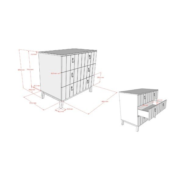 Bež dječja komoda 98,5x89x57 cm Sezane – Vipack-image-2