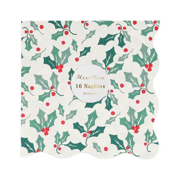 Papirnati ubrusi u setu 16 kom Holly Pattern – Meri Meri-image-2