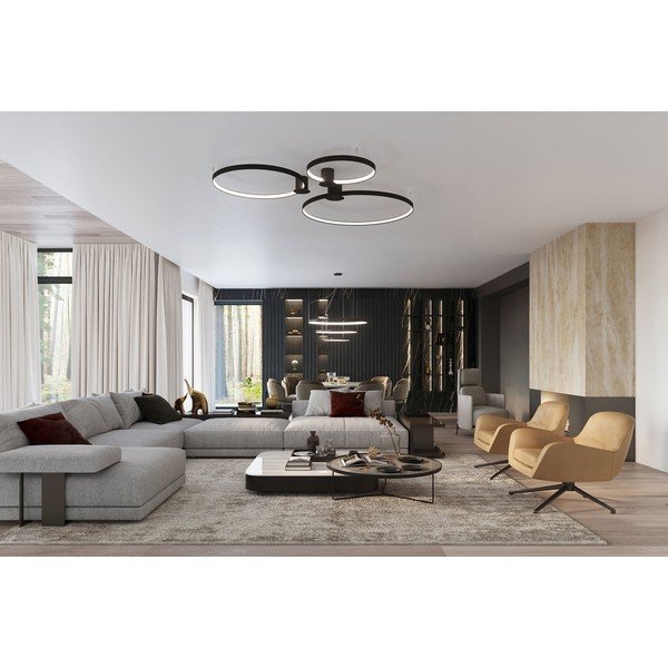 Crna LED viseća svjetiljka aluminijska ø 78 cm RIO – Thoro-image-2