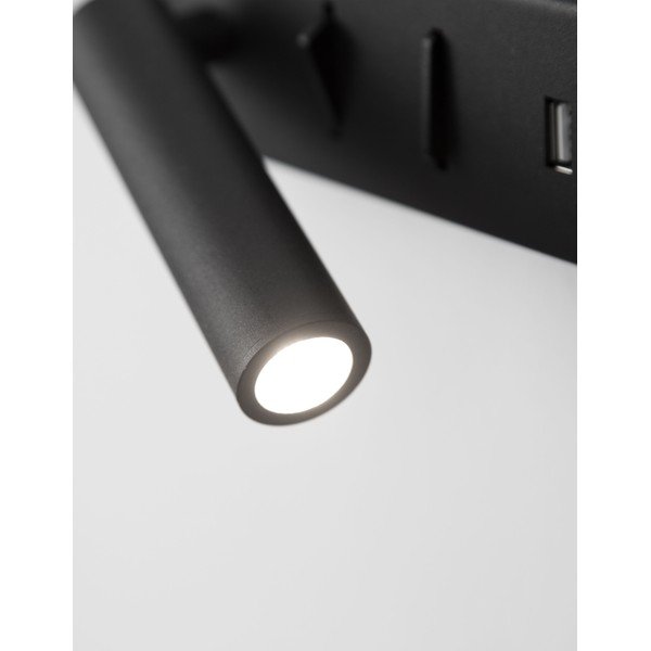 Mat crna metalna LED zidna lampa sa savitljivom konstrukcijom/s USB priključkom Vida – Nova Luce-image-4