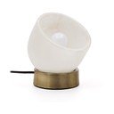 Krem/mjedena stolna lampa (visina 17 cm) Shenli – Kave Home