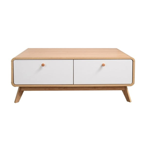 Bijela/u prirodnoj boji TV komoda u dekoru hrasta 100x40 cm Caitlin – Støraa