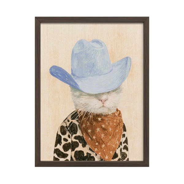 Tiskana slika s okvirom 30x40 cm Howdy Cat – Styler