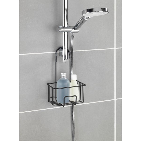 Crna viseća kupaonska polica od nehrđajućeg čelika Milito – Wenko-image-3