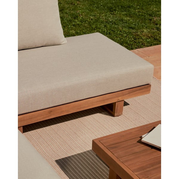 Krem/u prirodnoj boji vrtna garnitura od masivnog bagrema za 5 osoba Raco – Kave Home-image-4