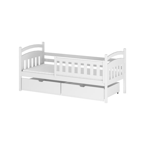 Bijeli dječji krevet od borovine s prostorom za pohranu 80x180 cm Terry - Lano Meble