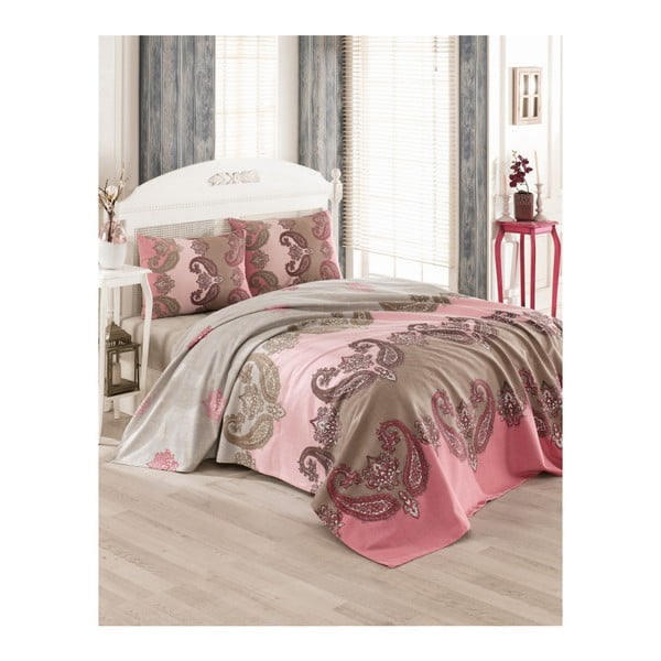 Pamučni prekrivač za bračni krevet Royal Pique Rose, 200 x 230 cm