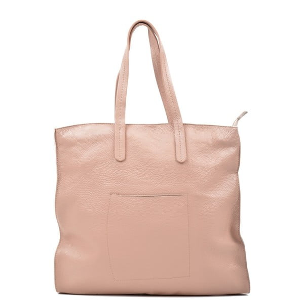 Ružičasta kožna torbica Isabella Rhea Pergon Shopper