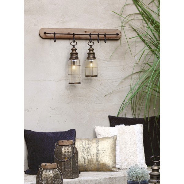Zidna vješalica od smeđe jelovine Paarl - Light & Living-image-1