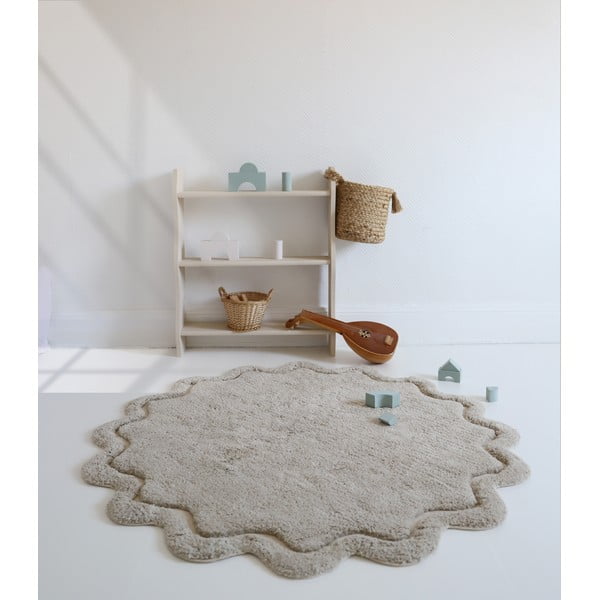 Bež periv/ručno rađen pamučan okrugao tepih ø 110 cm Sweet April Lin – Nattiot-image-4