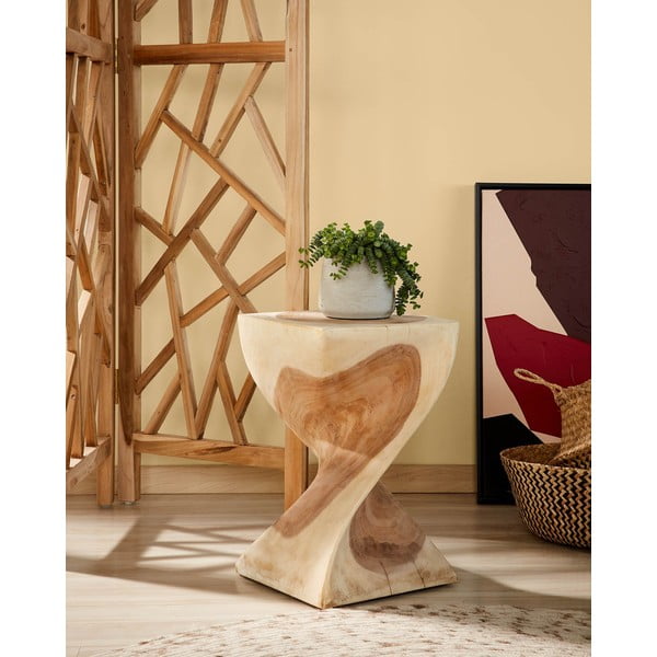 Pomoćni stol od masivnog drva munggura 30x30 cm Hakon – Kave Home-image-1