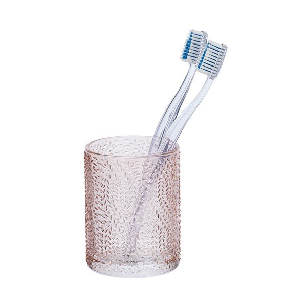 Svjetloružičasta staklena čaša za četkice za zube Wenko Vetro-image-1