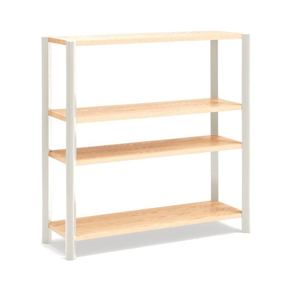 Krem/u svijetloj prirodnoj boji regal u dekoru hrasta 126x128x43 cm Bona – Teulat-image-2