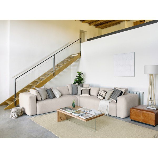 Konjak smeđa kožni tabure Kave Home Cesia-image-4