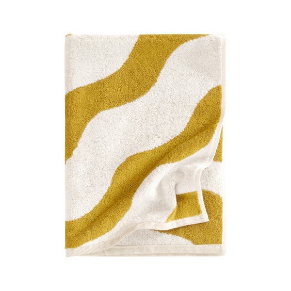 Žuti /krem pamučan ručnik 50x70 cm Waves – Jotex
