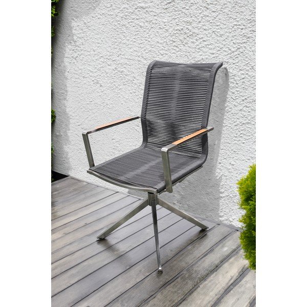 Siva metalna vrtna stolica Rubiera – Garden Pleasure-image-1