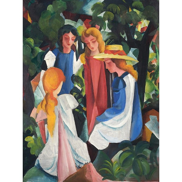 Reprodukcija slike August Macke - Four Girls, 40 x 60 cm