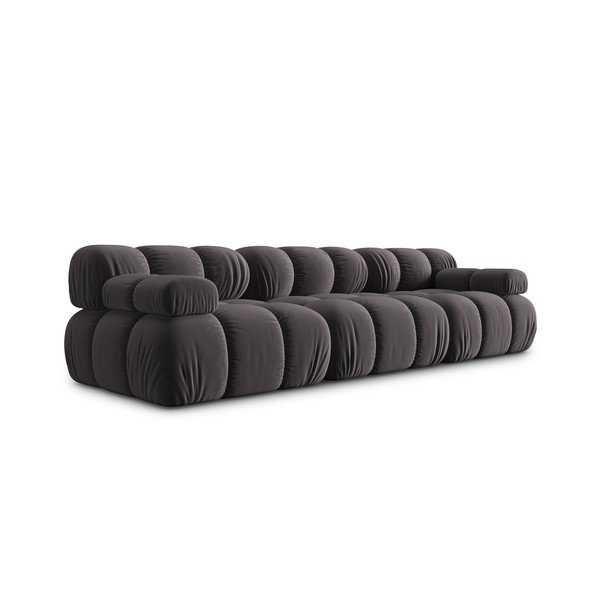 Tamno siva baršunasta sofa 282 cm Bellis – Micadoni Home-image-3