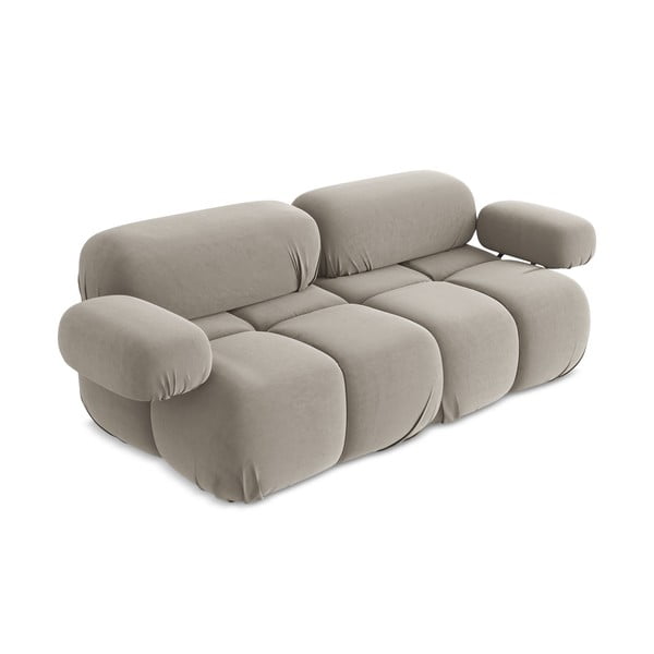 Bež baršunasti sofa 190 cm Lokua – Makamii-image-1