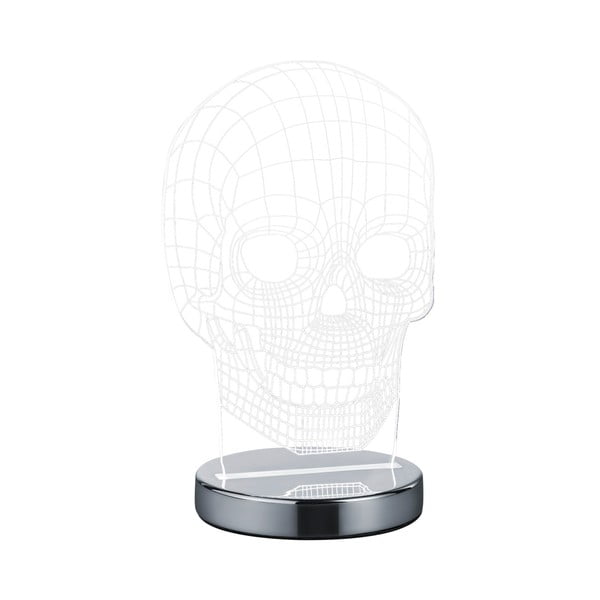 LED stolna lampa u sjajnoj srebrnoj boji (visina 21 cm) Skull - Reality-image-2