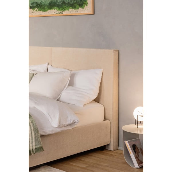 Bež tapecirani bračni krevet s podnicom i prostorom za odlaganje 180x200 cm Myra Bold – Bonami Selection-image-3