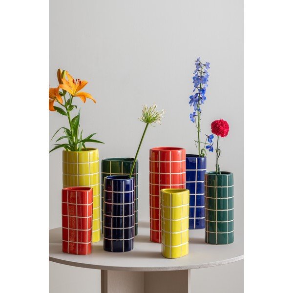 Tamno zelena keramička vaza (visina 30 cm) Retro Tiles – PT LIVING-image-1