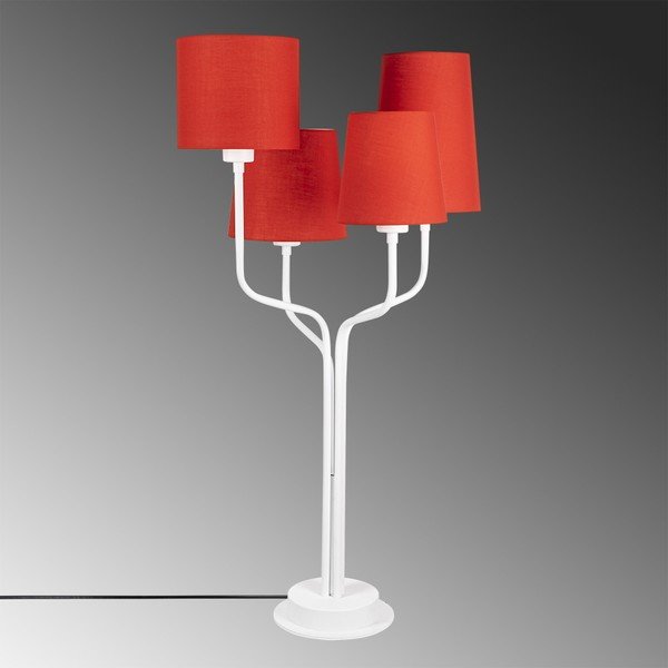 Bijela metalna stolna lampa s crvenim sjenilima Opviq svjetla Aposto-image-1