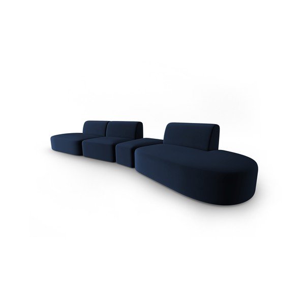 Plava baršunasti sofa s desnim kutom 428 cm Paolo – Milo Casa-image-2