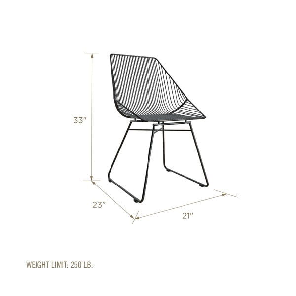 Crna metalna stolica CosmoLiving by Cosmopolitan Ellis-image-3