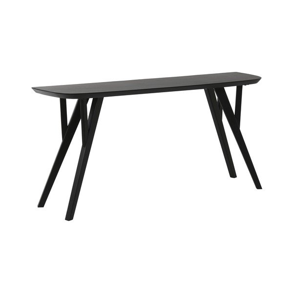 Mat crni pomoćni stol od masivnog bagrema 44x160 cm Quenza – Light & Living