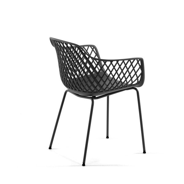 Tamno siva metalna vrtna stolica Quinn – Kave Home-image-1